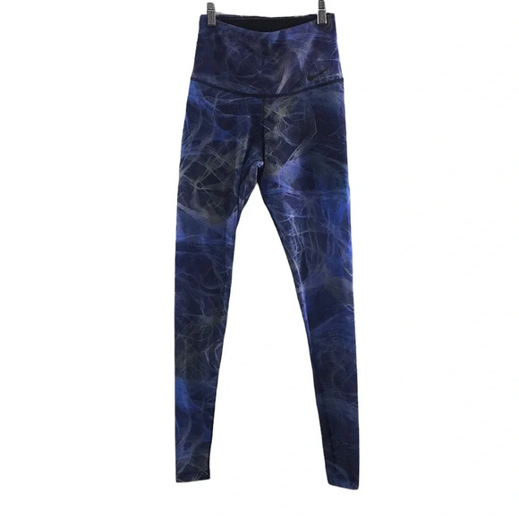 Nike Blue‎ Cream Power Pocket Hyper Tight Training Pants Womens Small - Picture 1 of 14